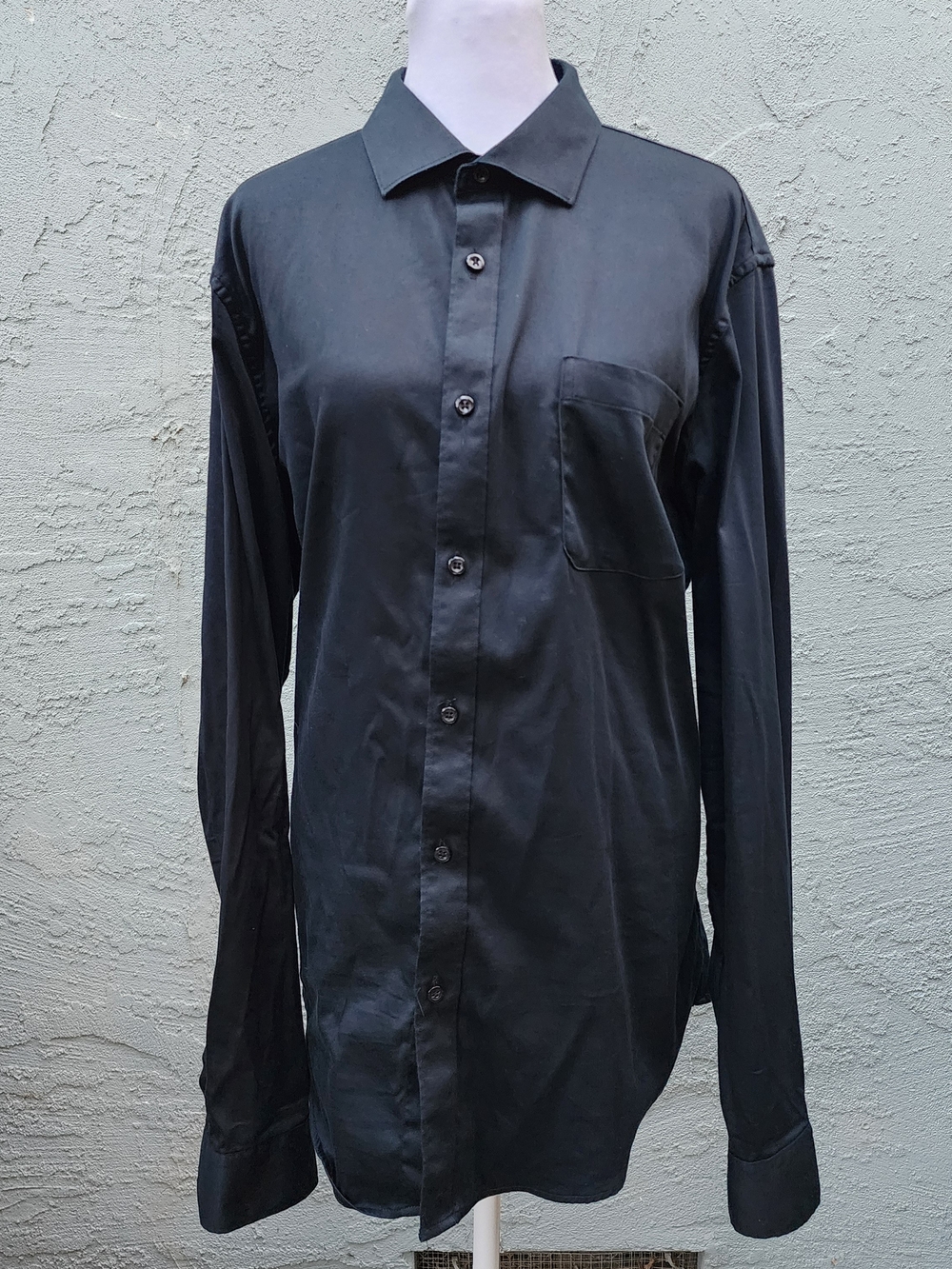 The Savile Row Company Black Classic Fit Dress Shirt Size L 16-16.5 34/35